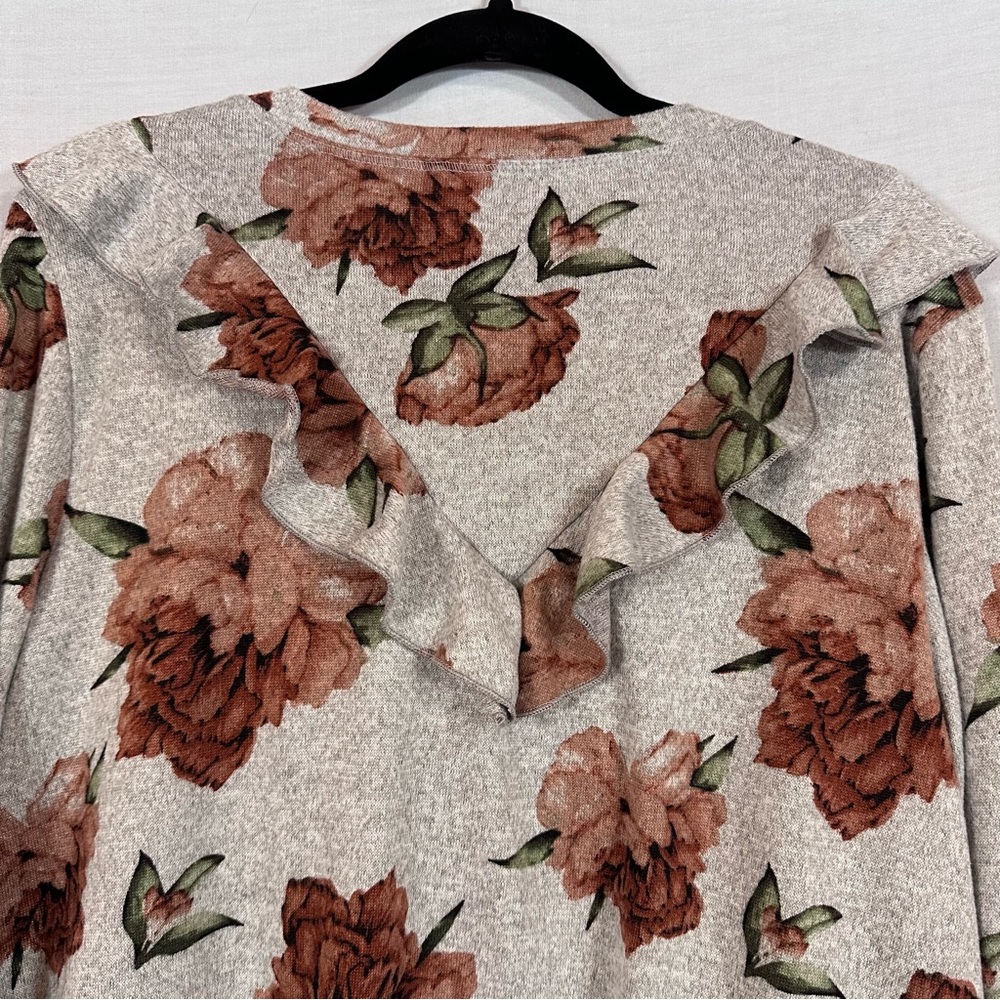 ModCloth Ruffle Recipient Floral Sweater XL - Picture 6 of 7